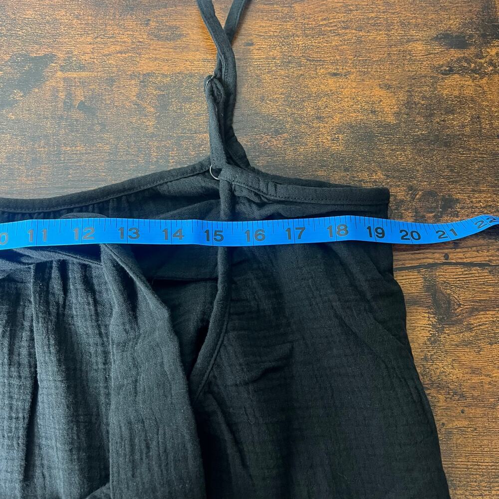 Sol Angeles Long Gauzy Maxi Dress Black M/L Swim Cover Tieback $128 NWT Flowy - Picture 12 of 13